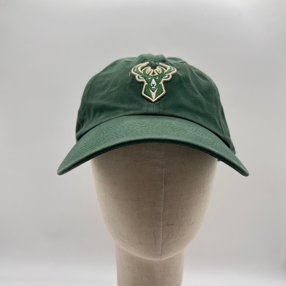 Milwaukee Bucks Cap Adult OS Green Adjustable‎ NBA '47 Clean Up Hat Baseball